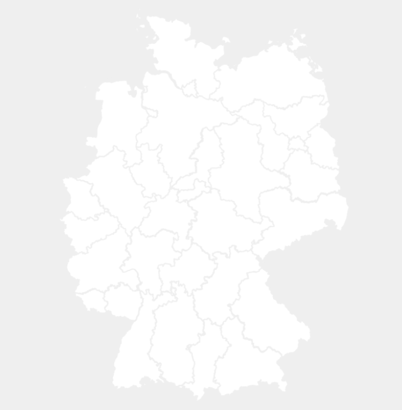 Karte von Deutschland mit Darstellung der Landkreise und kreisfreien Städte.